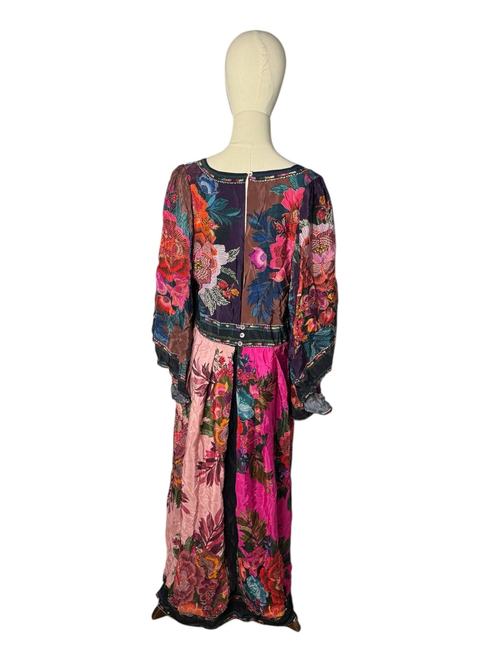 Farm Rio Flower Scarves Maxi Dress Floral Boho Gypsy - Picture 6 of 11
